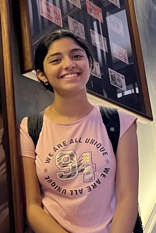 Hriana Desai from Singapore at English Olympiad Global